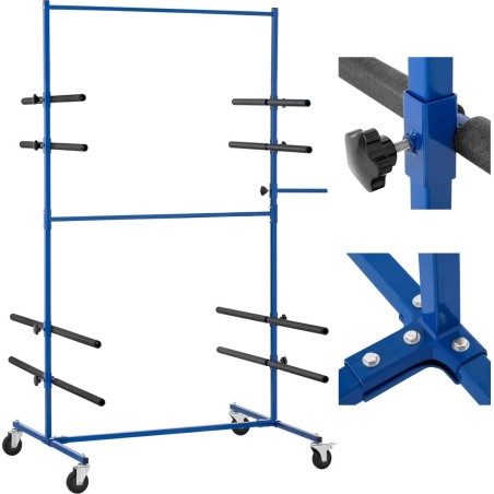 MSW Lackierregal für Stoßfänger und Spoiler, 4-stöckig, beidseitig nutzbar, bis 120 kg Lackierregal für Stoßfänger und Spoiler