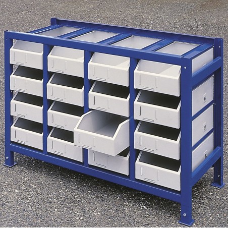 Meva Werkstattregal für Teile und Werkzeuge mit Schubladen und Behältern, 17-teiliges Set