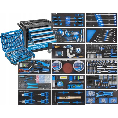 Högert Technik HOGERT-WERKZEUGKASTEN MIT 6 SCHUBLADEN UND SCHUBLADENÖFFNUNGSVERRIEGELUNG