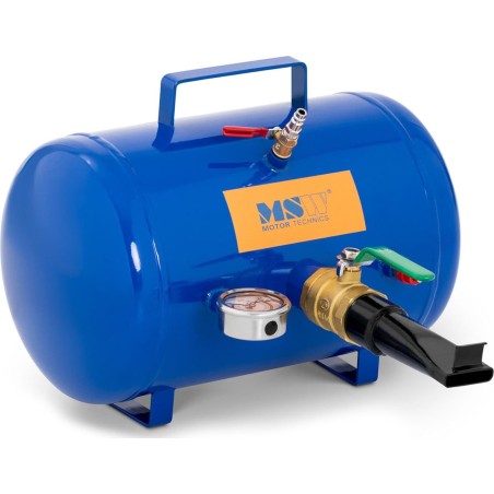 MSW Inflator Druckluftkompressor mit Druckbehälter zum Aufpumpen von Reifen, mit Manometer, 8 bar, 19,5 l