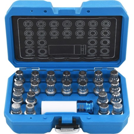 vidaXL Set mit 23 Steckschlüsseleinsätzen für Felgensicherungsschrauben für VAG (210490)