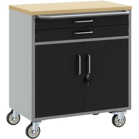 vidaXL Werkzeugschrank, schwarz, Stahl, 75 x 45 x 85 cm