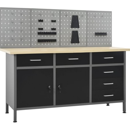 vidaXL Arbeitstisch mit 4 Wandpaneelen