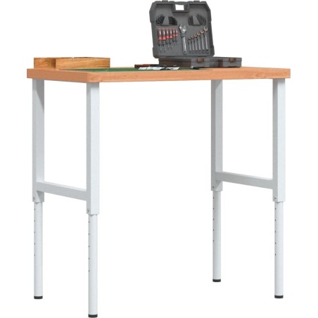 vidaXL vidaXL Arbeitstisch, 100 x 60 x (73–99,5) cm, rechteckig, Buchenholz