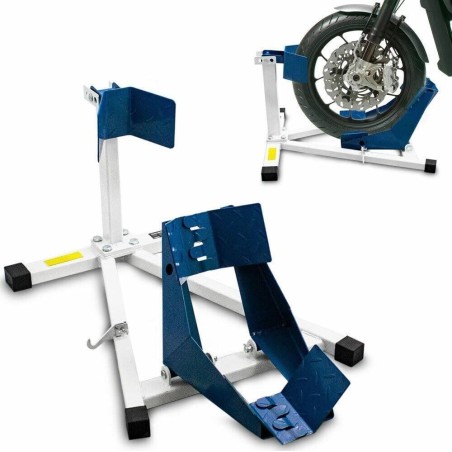 Bituxx Motorrad-Ständer (vorne) Transportständer Weiß-Blau