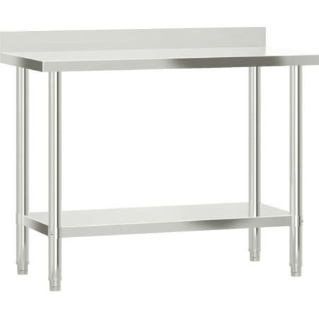 vidaXL Küchentisch mit Aufkantung, 110 x 55 x 93 cm, Edelstahl
