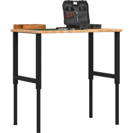 vidaXL vidaXL Arbeitstisch, hellbraun, 100 x 60 x (71,5–98) cm, Eichenholz