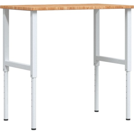 vidaXL vidaXL Arbeitstisch, hellbraun, 100 x 60 x (71,5–98) cm, Eichenholz