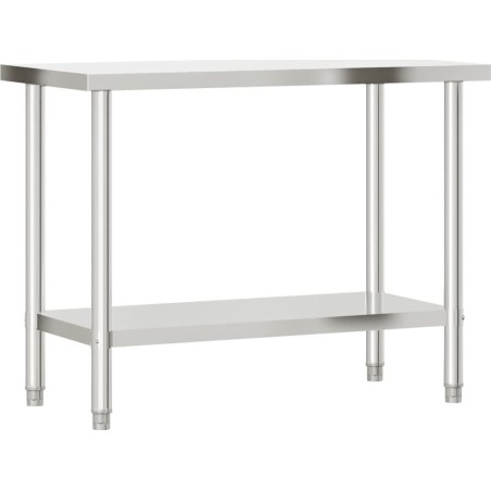 vidaXL Küchentisch, 110 x 55 x 85 cm, Edelstahl