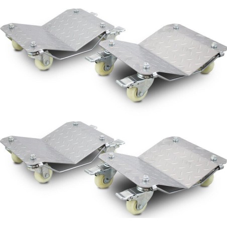 Bituxx Manövrierwagen, 4er-Set BITUXX auf Transportrollen aus profiliertem Stahl