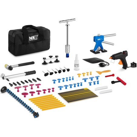 MSW PDR-Reparaturset zum Ausbeulen von Karosseriebeulen PROFI – 70 Teile PDR-Reparaturset zum Ausbeulen von