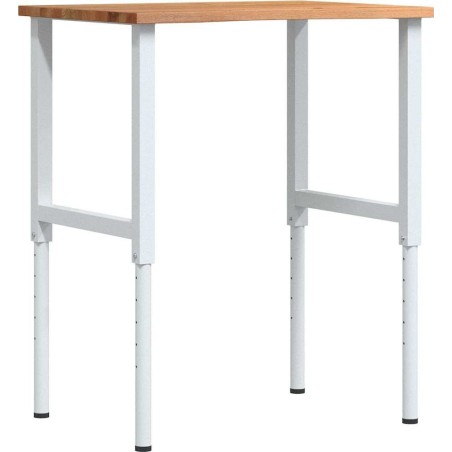 vidaXL vidaXL Arbeitstisch, hellbraun, 80 x 60 x (71,5–98) cm, Eichenholz