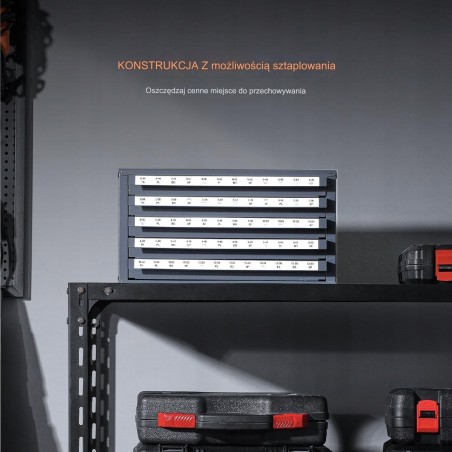 Stahl-Aufbewahrungsschrank für Gewindebohrer, 5 Schubladen, 60 Fächer