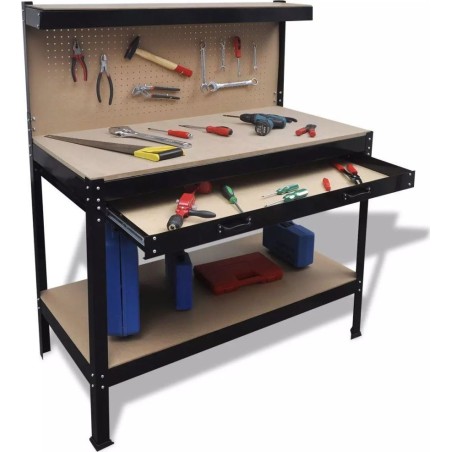 vidaXL Arbeitsplatte mit Werkzeugtafel und Schublade