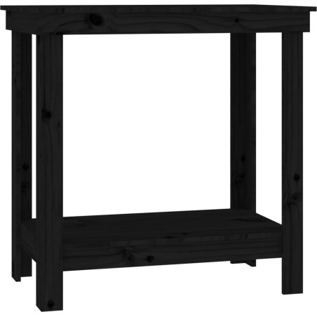vidaXL vidaXL Arbeitstisch, schwarz, 80 x 50 x 80 cm, massives Kiefernholz