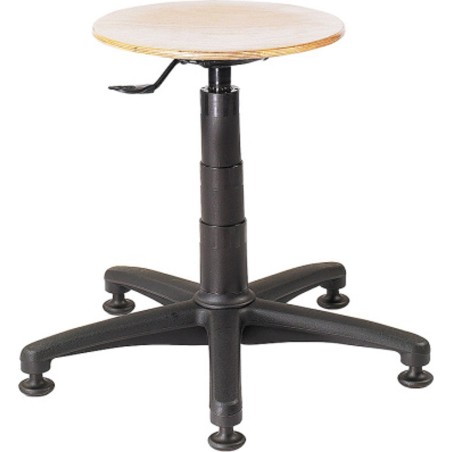 Meva Drehbarer Werkstatt-Hocker auf stabilem Sockel ohne Rollen