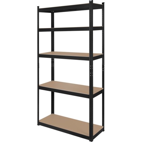 Rebel Metallregal für Lagerzwecke 180 x 90 x 40 cm, schwarz Rebel
