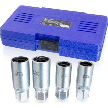 Bituxx Aufsätze für abgebrochene Schrauben und Stifte, 6–12 mm, 4-teilig