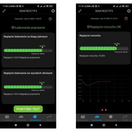 SKLEPLEDY 12-V-BATTERIETESTER APP POLNISCHES MENÜ