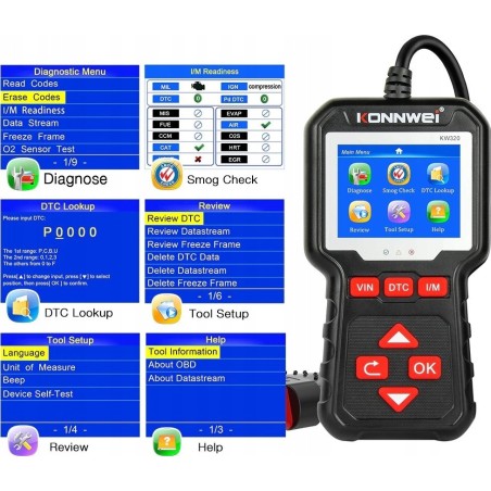 Konnwei Diagnosegerät, OBD2-Scanner Konnwei KW320
