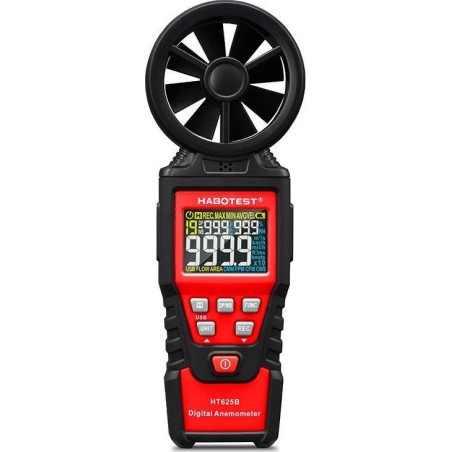 Habotest Digitales Anemometer, Windgeschwindigkeitsmesser Habotest HT625B, USB
