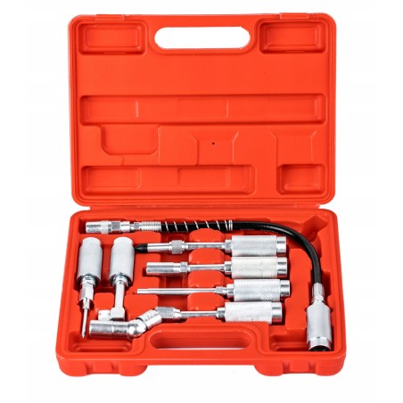 ADAPTER-SET FÜR SCHMIERFLASCHE, SCHMIERHORN, SCHMIERHÖRNCHEN, ZUBEHÖR, VERLÄNGERUNGEN, 7-TEILIG