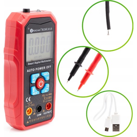 KaiLiwei Multimeter 301B mit integriertem Akku und Temperaturmessung
