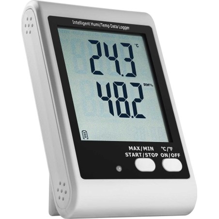 Steinberg Thermo-Hygrometer, Datenlogger für Temperatur und Luftfeuchtigkeit, Messbereich 0–100 % und -35–70 °C, USB