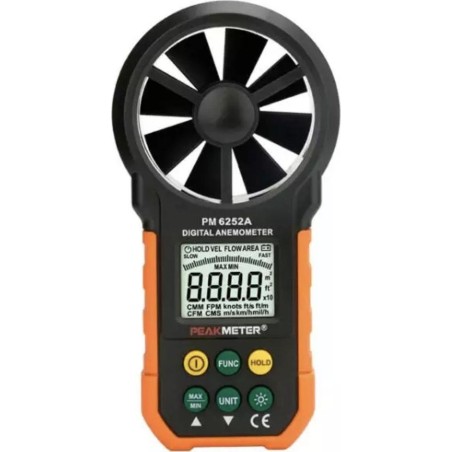 Peakmeter Professioneller Windmesser PEAKMETER PM6252A zur Messung von Wind und Luftströmung