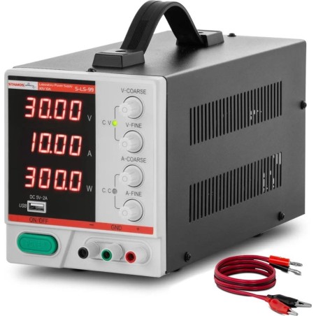 Stamos LED-Labornetzteil für Servicezwecke 0–30 V DC, 0–10 A, 300 W