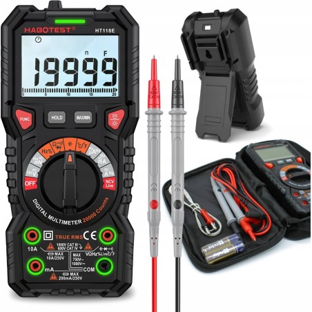 Digitales Handmultimeter, Durchgangsprüfer, RMS-Spannungsmesser, NCV-Voltmeter mit LCD-Anzeige
