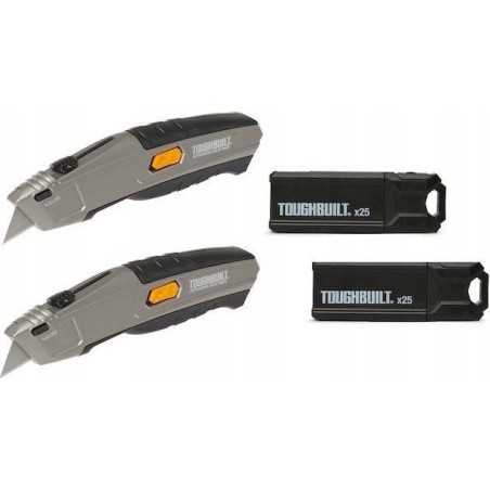 ToughBuilt 2 Trapezmesser + 50-teiliges ToughBuilt(r)-Messerset