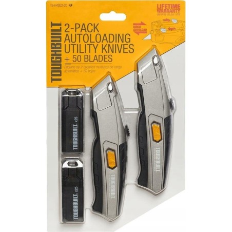 ToughBuilt 2 Trapezmesser + 50-teiliges ToughBuilt(r)-Messerset