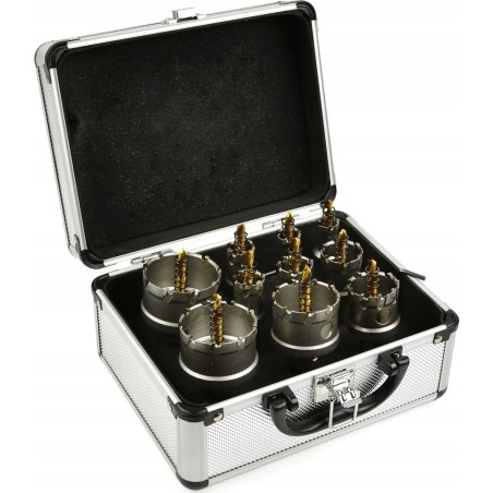 Geko Set mit 10 Hartmetall-Lochsägen für Metall mit Titanbohrer, 16–53 mm (10)