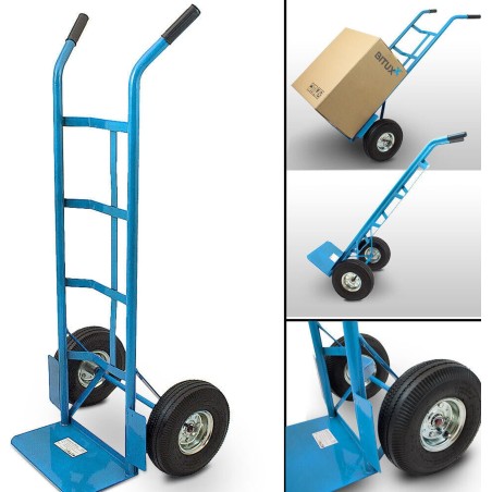 Bituxx Werkzeugwagen – Handtransportwagen für Lager und Transport, 200 kg, Luftreifen, robust