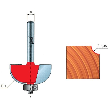 Fräser 30-10206P 22,2 × 54,7 × 6,0 R6,35