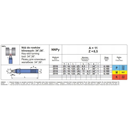 NNPY A36 2516 S20 Drehmeißel