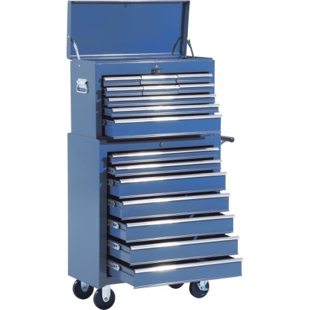 Pako Werkzeugwagen mit 16 Schubladen, 61,5 x 33 x 113 cm – Blau