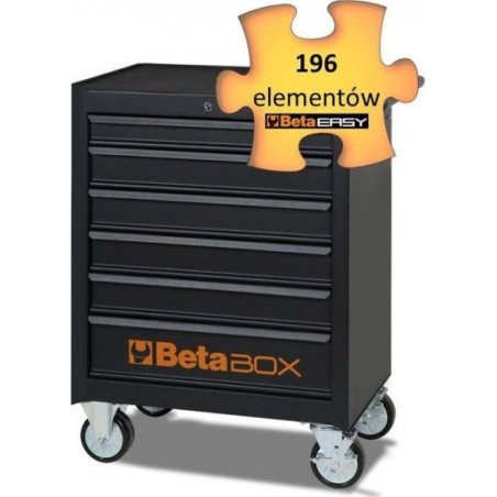 Werkzeugwagen BETA WERKZEUGWAGEN MIT 6 SCHUBLADEN, SCHWARZ C04BOX+196 WERKZEUGE (1 SET)
