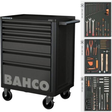 Bahco-Werkzeugwagen mit 6 Schubladen und Zubehör (1472K6BKFF7SD)