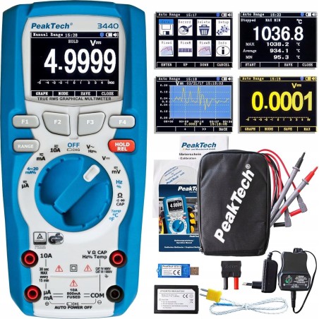 PeakTech P 3440 Grafisches Multimeter, 4½-stellig, True-RMS, Schutzart IP67
