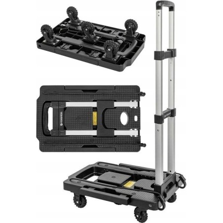 Forsage-Werkzeugwagen – Zusammenklappbarer Plattformwagen mit Teleskopgriff + 2 Befestigungsgummis