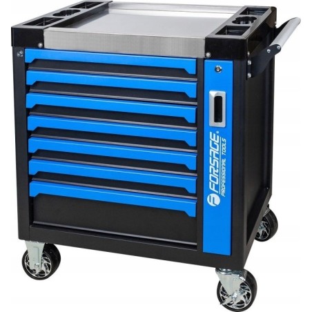 Forsage-Werkzeugwagen: Werkzeugschrank (7 Schubladen, zusätzliche Seitenschublade, Metallplatte, Maße: 900 x 800 x 460 mm)