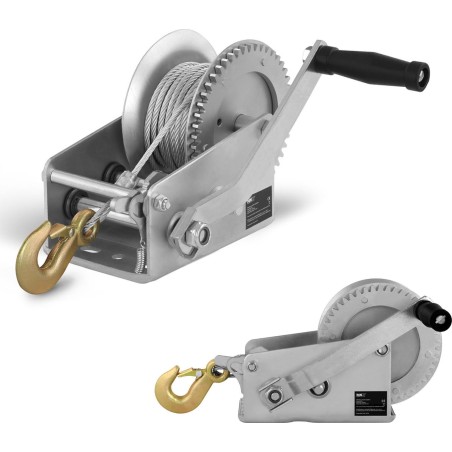 MSW Handkurbelwinde mit Sperrklinke, 10 m, bis 2800 kg, MSW