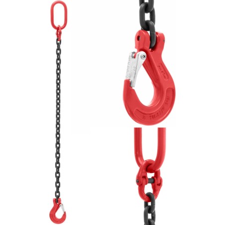 Steinberg 1-strängiges Transportkettengehänge mit Haken, 1 m, 3150 kg 1-strängiges Transportkettengehänge mit Haken