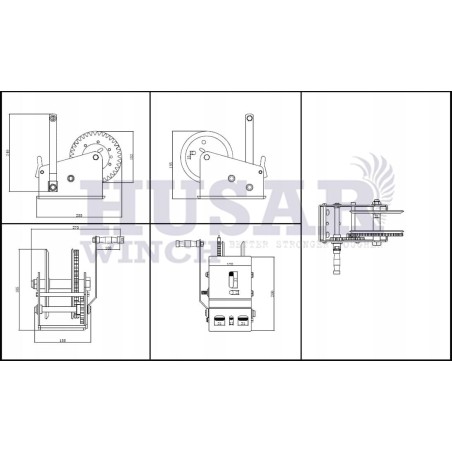 Husar Handkurbel-Seilwinde BST R 2500 LBS (1133 kg, 10 m)