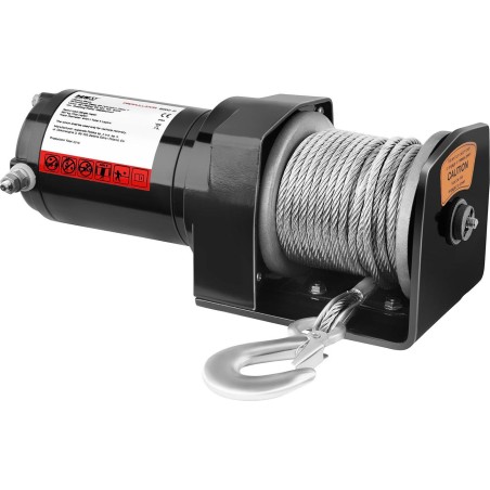 MSW Offroad-Seilwinde für Autos mit Fernbedienung, 15 m Seil, Zugkraft 907 kg + 2-fach-Block