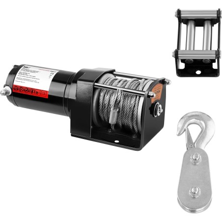 MSW Offroad-Seilwinde für das Auto, Seillänge 13 m, Zugkraft 1590 kg + Fernbedienung