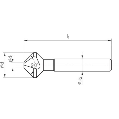 Fanar-Bohrer DIN 335-C 90"*20,5 VHM AT
