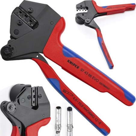 Knipex KNIPEX Crimpzange 97 43 66 EVO, Crimpzange (rot/blau, für MC4 EVO 2-Solarsteckverbinder)